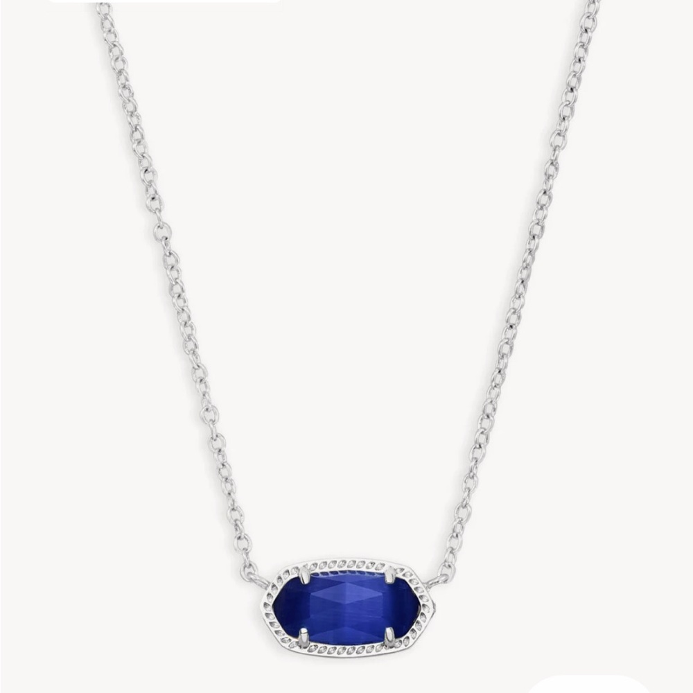 Elisa silver pendant necklace in cobalt cat eye!